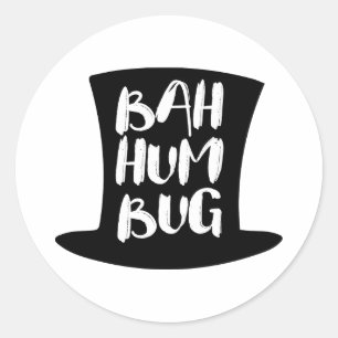 A Christmas Carol Bah Humbug Holiday Round Sticker
