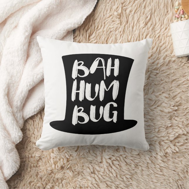 A Christmas Carol Bah Humbug Holiday Throw Pillow (Blanket)