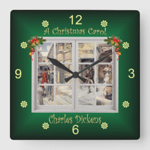 A Christmas Carol ~ Charles Dickens ~  Square Wall Clock