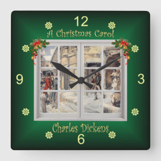 A Christmas Carol ~ Charles Dickens ~ Square Wall Clock