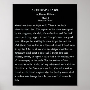 A Christmas Carol Charles Ens Book Reader Gift Poster