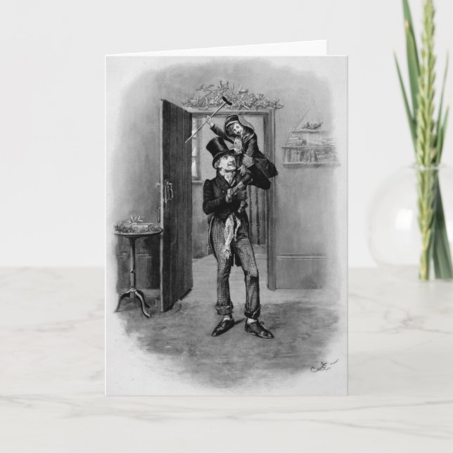 A Christmas Carol Christmas Card, Tiny Tim Holiday Card (Front)