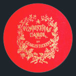 A Christmas Carol | Classic Round Sticker<br><div class="desc">Image of the classic 1843 story A Christmas Carol book cover by Charles Dickens.
Show your love for the classic tale with this pretty sticker!</div>