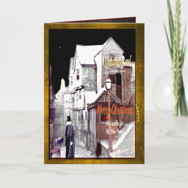 A Christmas Carol Merry Christmas Holiday Card (Front)