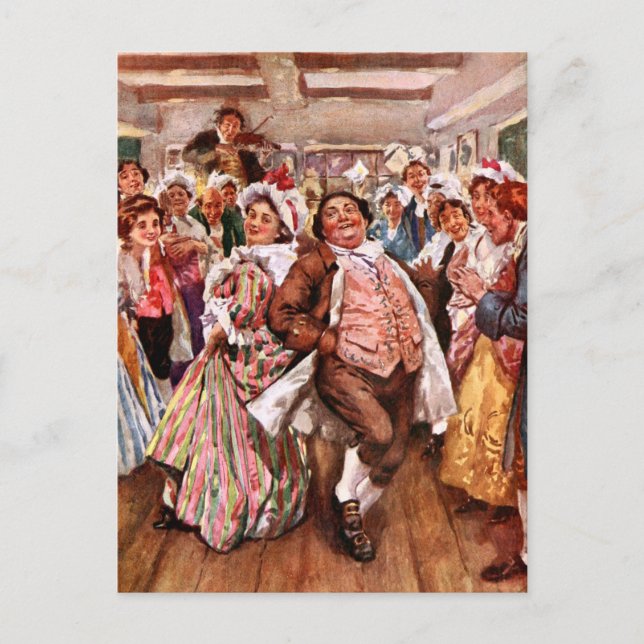 A Christmas Carol: Mr. & Mrs. Fizziwig Postcard (Front)