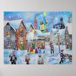 a Christmas Carol Scrooge and the three ghosts Poster