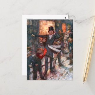 A Christmas Carol: The Clerk & Kids Postcard
