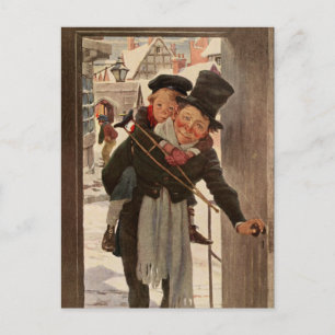 A Christmas Carol: Tim & Mr. Cratchit Postcard