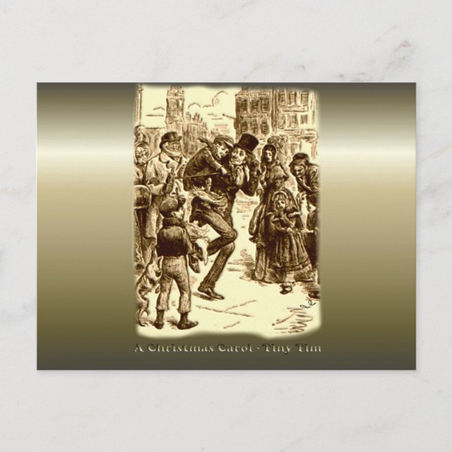 A Christmas Carol - Tiny Tim Holiday Postcard (Front)