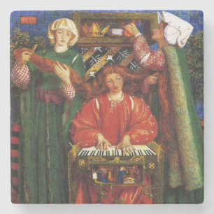 A Christmas Carol (Xmas) (Dante Gabriel Rossetti) Stone Coaster