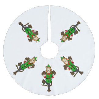 a Christmas catgirl Brushed Polyester Tree Skirt