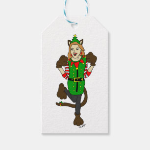 a Christmas catgirl Gift Tags