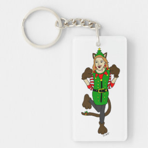 a Christmas catgirl Keychain