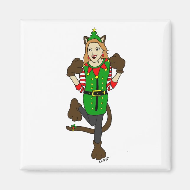 a Christmas catgirl   Magnet (Front)