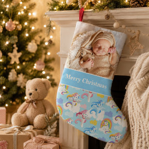 A Christmas Dream Come Unicorn Baby Photo Small Christmas Stocking