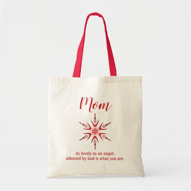 A Christmas Gift for Mum Snowflake Tote Bag (Front)