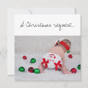 A Christmas GodParents Proposal Baby With Diaper Card