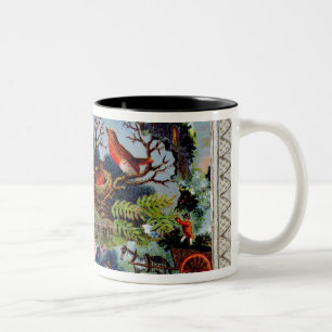 A Christmas Greeting, Victorian postcard Two-Tone Coffee Mug