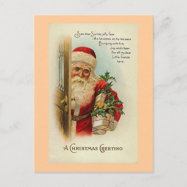 "A Christmas Greeting" Vintage Holiday Postcard (Front)