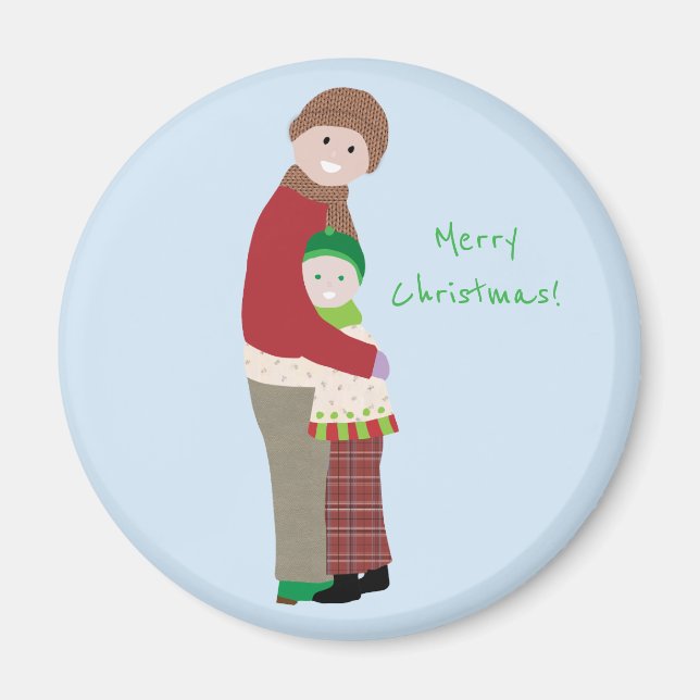 A Christmas Hug Round Magnet (Front)