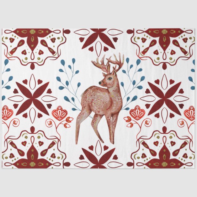 A Christmas Nordic Tile Series Design 4 Tissue Paper (Front)