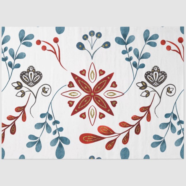 A Christmas Nordic Tile Series Design 5 Tissue Paper (Front)