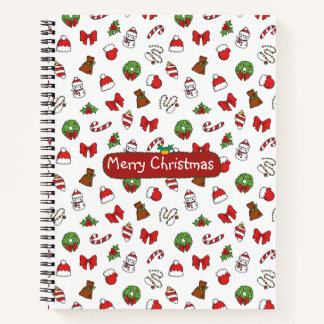 A Christmas notebook  with a white background