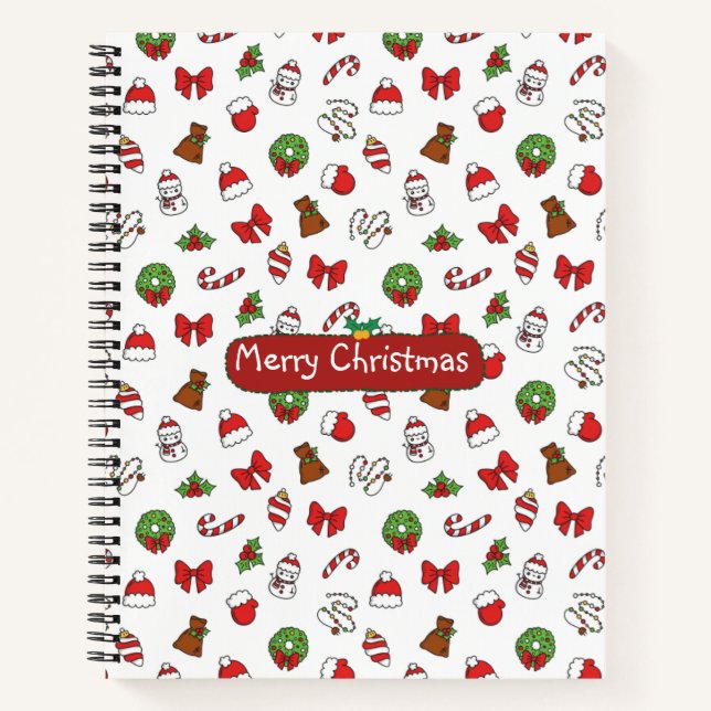 A Christmas notebook  with a white background (Front)