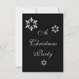 "A Christmas Party" - Winter Grey Snowflakes [a] Invitation