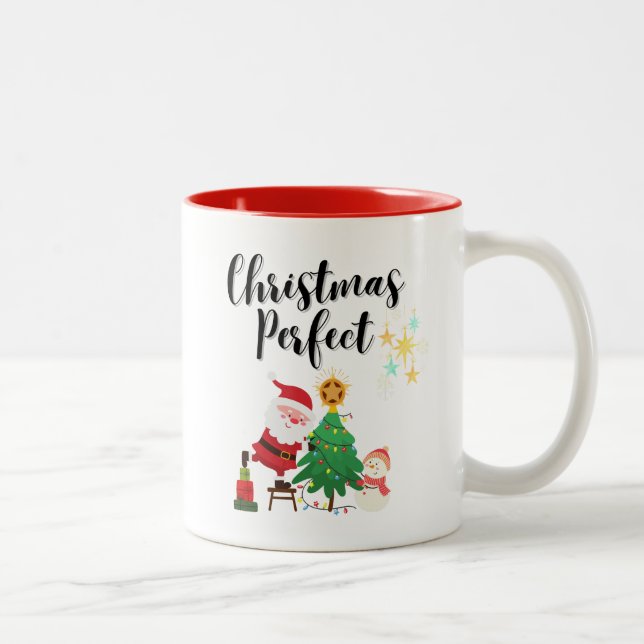 A Christmas Perfect Mince Pie Two-Tone Coffee Mug (Right)