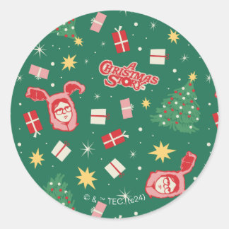 A Christmas Story | Christmas Icon Pattern Classic Round Sticker