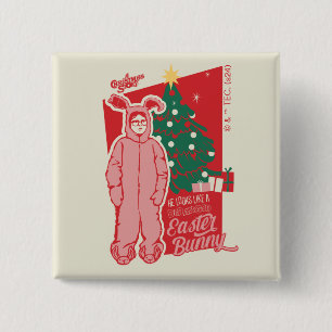 A Christmas Story   Deranged Easter Bunny 15 Cm Square Badge