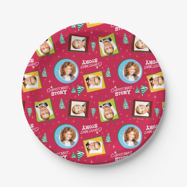 A Christmas Story | Family Photos Pattern Paper Plate (Front)