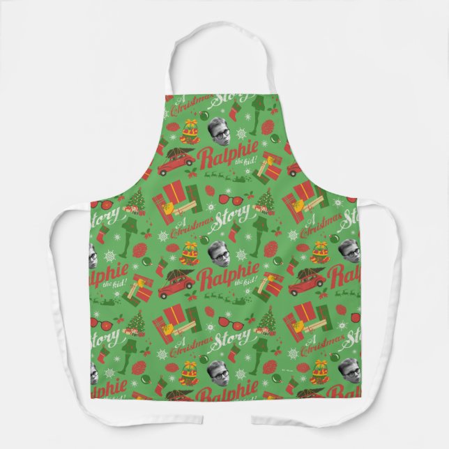 A Christmas Story Green Icon Pattern Apron (Front)