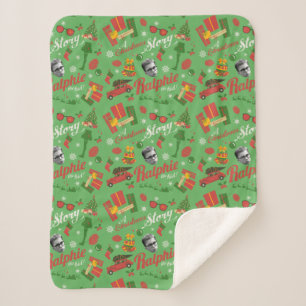 A Christmas Story Green Icon Pattern Sherpa Blanket