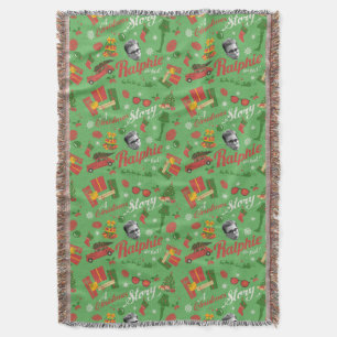 A Christmas Story Green Icon Pattern Throw Blanket