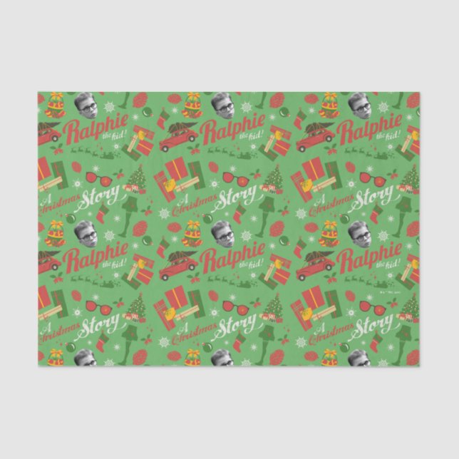 A Christmas Story Green Icon Pattern Tissue Paper (Front)