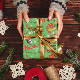 A Christmas Story Green Icon Pattern Wrapping Paper Sheet