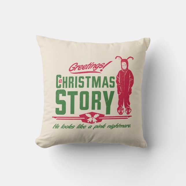 A Christmas Story | He Looks Like a Pink Nightmare Cushion (Front)