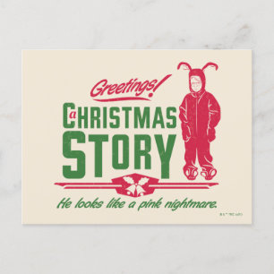 A Christmas Story   He Looks Like a Pink Nightmare Holiday Postcard