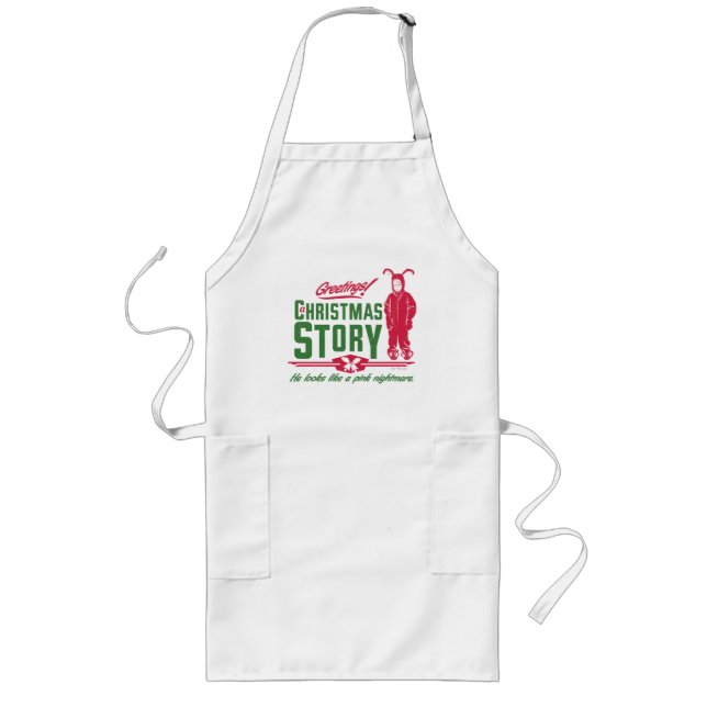 A Christmas Story | He Looks Like a Pink Nightmare Long Apron (Front)