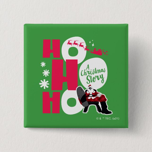 A Christmas Story | Ho Ho Ho 15 Cm Square Badge (Front)