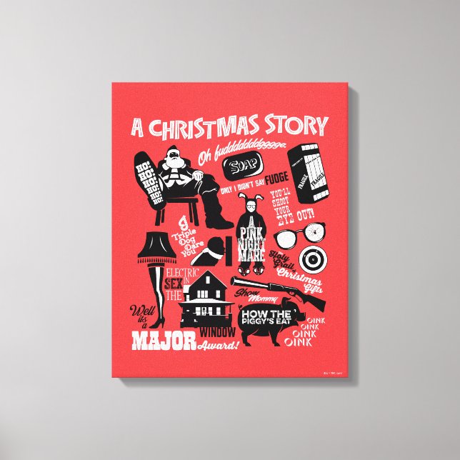 A Christmas Story Icons Graphic Canvas Print (Front)