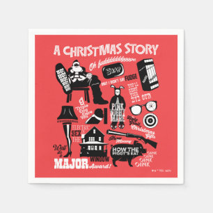 A Christmas Story Icons Graphic Napkin