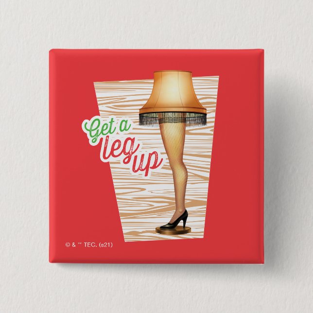A Christmas Story Lamp | Get a Leg Up 15 Cm Square Badge (Front)