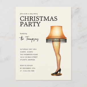 A Christmas Story Leg Lamp   Christmas Party  Holiday Postcard