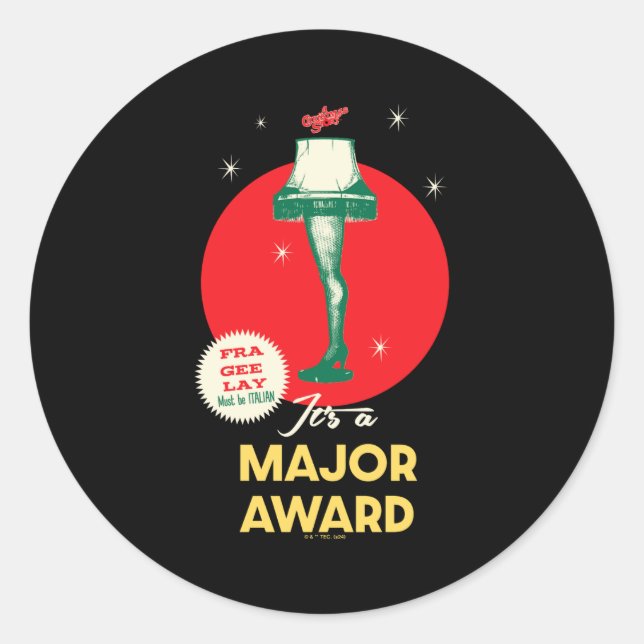 A Christmas Story Leg Lamp Major Award  Classic Round Sticker (Front)