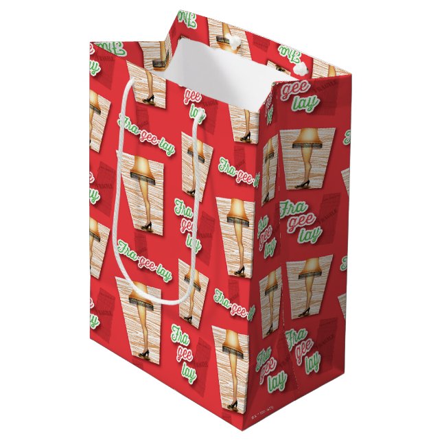 A Christmas Story | Leg Lamp Pattern Medium Gift Bag (Front Angled)