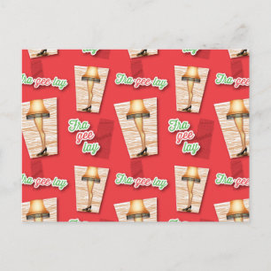 A Christmas Story Leg Lamp Pattern Postcard