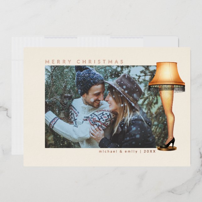 A Christmas Story Leg Lamp | Photo  Foil Holiday Card (Envelope)